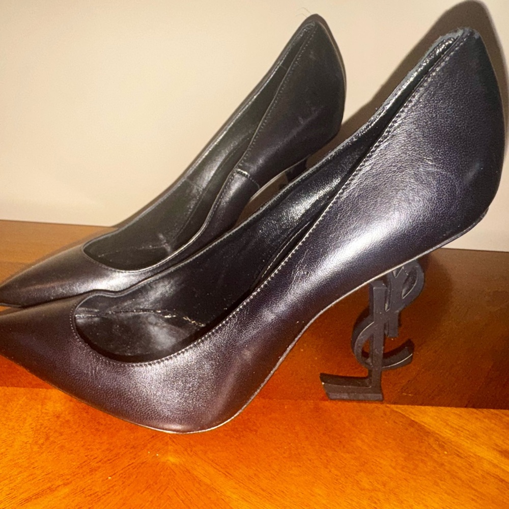 NEW! SAINT LAURENT Patent Leather Opyum Pumps 110–BLACK EUR Size 39 - Picture 5 of 7